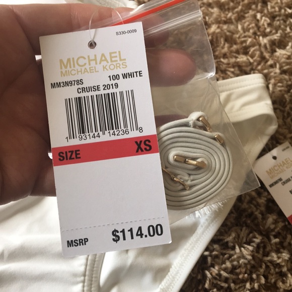 Michael Kors White Bandeau Bikini In XS, S & M - Picture 5 of 8